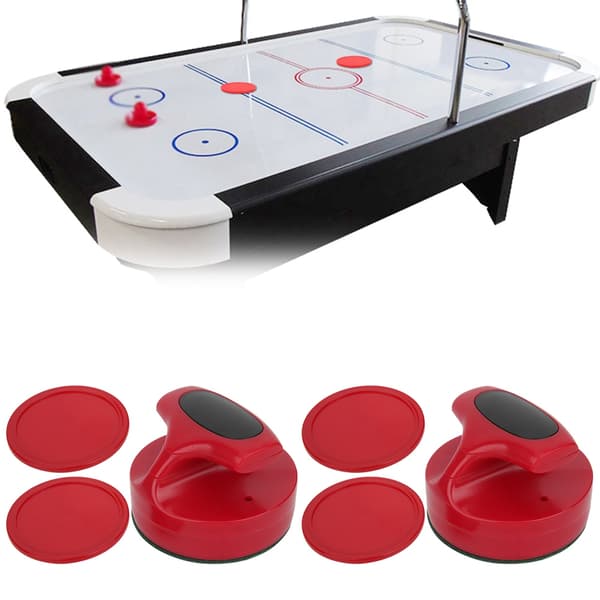 Hockeyspillbord 94MM Slider Pusher Sett med 4 pucker Tilbehør Stor Størrelse Rød