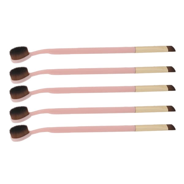 5 Pcs Toothbrush Foundation Brush Pink Handle Soft Double-Sided Makeup Eyeshadow Brush Cosmetic Tool