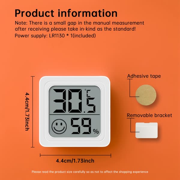 Electronic Thermometer and Hygrometer for Indoor Use, Digital Temperature and Humidity Meter Black Black