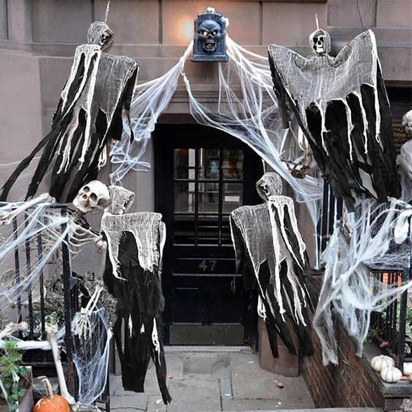 2025 Halloween Candy Holy Holiday Decoration Background Layout Skull Head Hanging Ghost Ornament