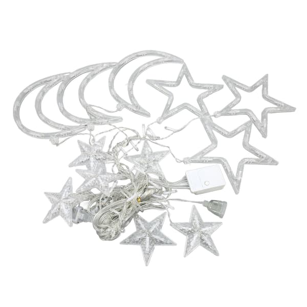 Stjernemåne lysslynger 8 moduser farget lys LED lysslynger for julefester EU-plugg 100-240V