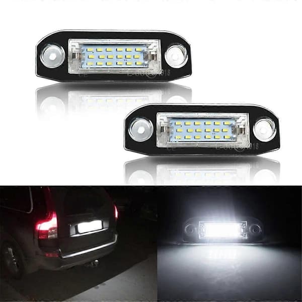 2 pcs White LED License Plate Lights No Error Message for S80 XC90 S40 XC60 S60 C70 V50 XC70 V70-FA-