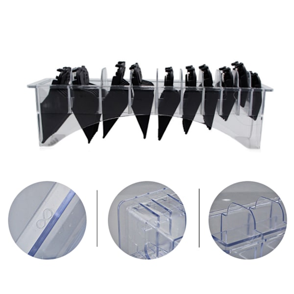Storage Box for Guide Combs Hair Clipper Positioning Comb Organizer Case 10 Compartments