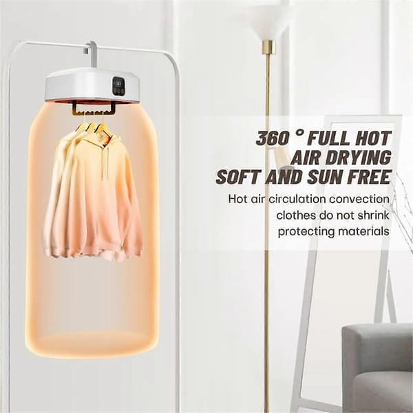 Portable Clothes Dryer, Mini Washing Machines with Remote Control, Small Compact Foldable Electric Drying Machine EU Plug
