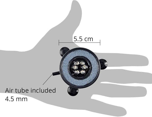Akvariesteinskive, rund fisketankbobler med LED-lys, akvarium