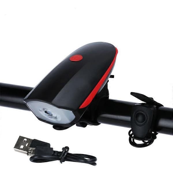Cykellygte med elektrisk horn (rød)