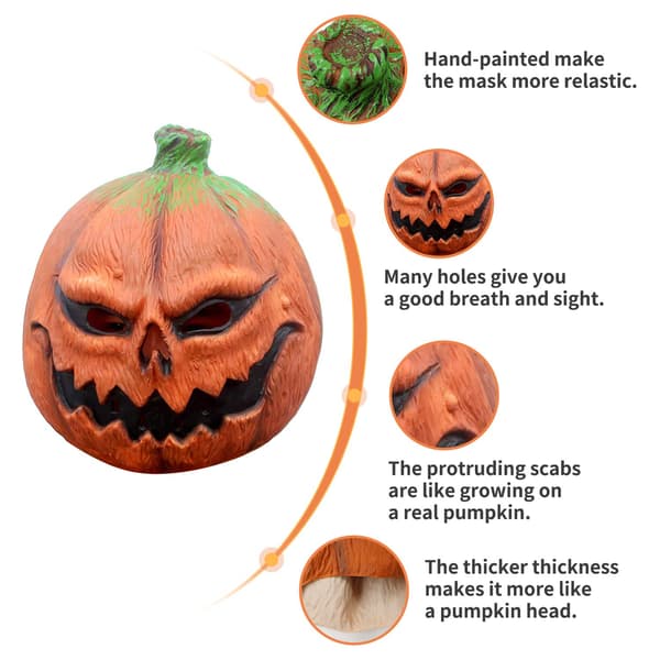 Lyxiga Halloween-maskeraddräkter Pumpahuvudmask (Pumpa)