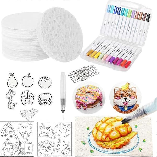 Magisk fluffy maling fluffy 3D-maling papir DIY malerpensel