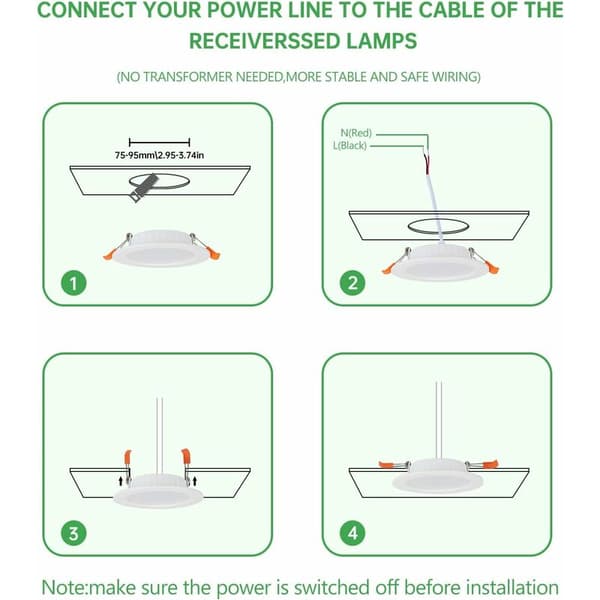 Ultra Slim 7W LED Infälld Spotlight, Varmvit 3000K, 6-pack, Kompatibel med 230V, för Vardagsrum & Kök
