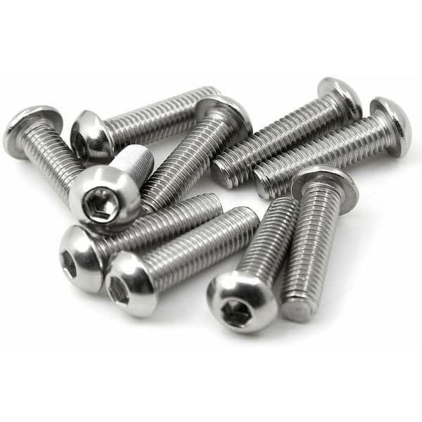 M8 x 55mm 10 pcs Hex Button Head Bolt, 304 Stainless Steel Hex Bolt, Fully Threaded Bolt