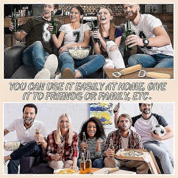 20-pack Ölflasköppnare i trä med rostfri kant för bartending, lämplig för vin- och ciderflaskor