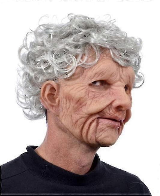 Halloween Skummel Bestemor Hodeplagg Maske