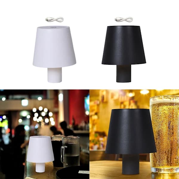 Bordlampe Øyebeskyttelse Sengelampe Berøringskontroll USB Bærbar Skrivebordslampe Hvit