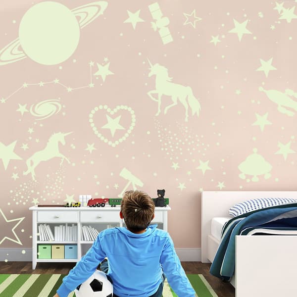 Glow in the Dark Stars för tak, Unicorn Wall Decals Stickers