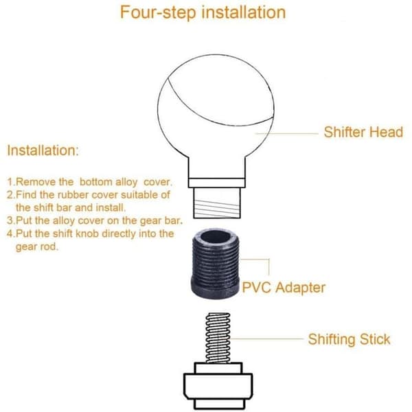 Universal Aluminum Long Handle Gear Shift Knob, Compatible with M8 M10 M12 Thread Adapters