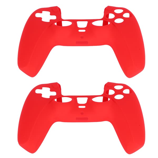 2 stk DOBE Antiskli Silikon Spillkonsollbeskyttelse Gamepad Håndtak Grep for PS5 (Rød) Rouge