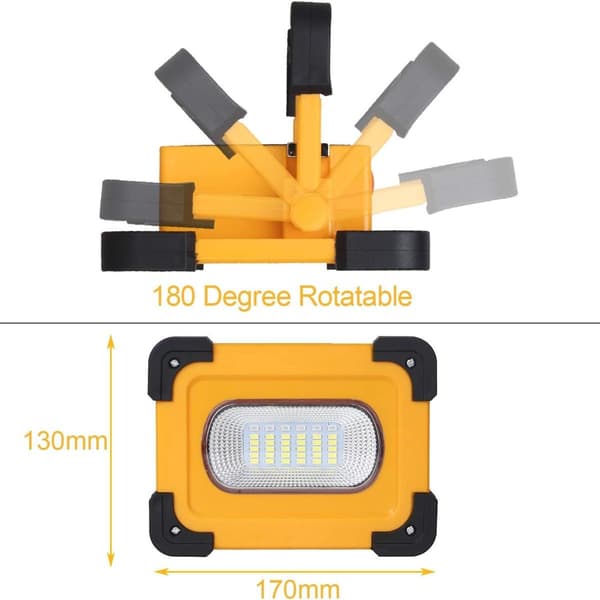 Rechargeable LED Headlight, 60W Work Light with Solar Panel, Waterproof KLB