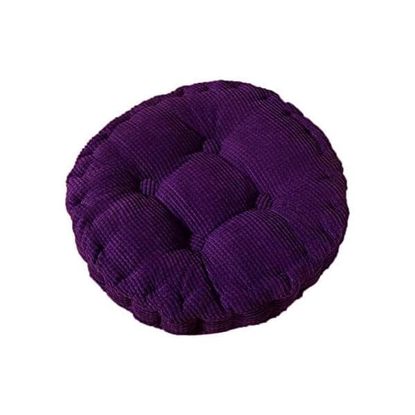 Tuolin tyyny, paksu pehmuste, tikattu, pyöreä, sisä- ja ulkokäyttöön, pyöreä tyyny, violetti