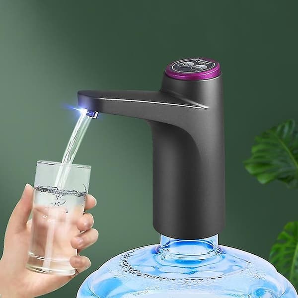 Elektrisk vanndispenser bærbar vannflaskepumpe 360 grader roterbar hvit