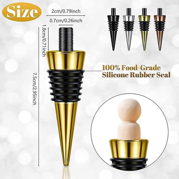 10 Pieces Empty Bottle Stoppers With Threaded Post Metal Wine Stopper Inserts Set Hardware Compatible Woodturning DIY Project