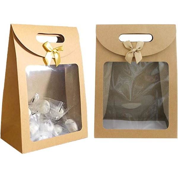 20 st presentpåsar, presentask i kraftpapper, presentpåsar med handtag,