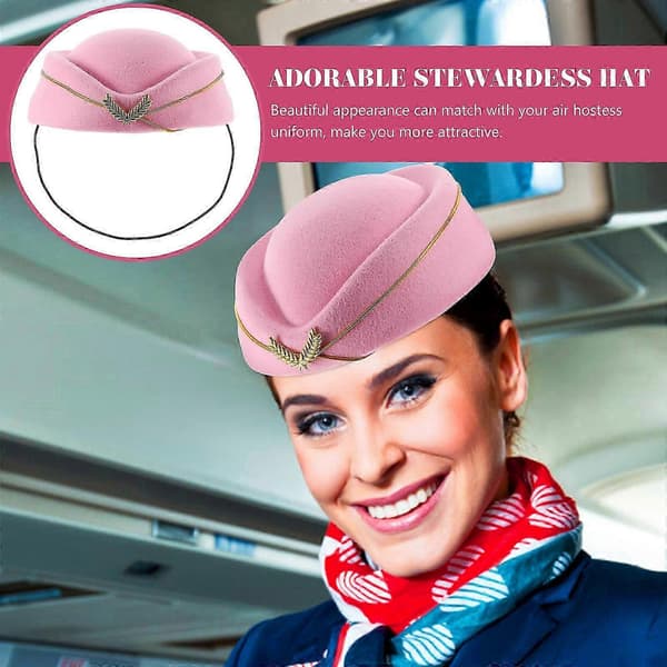 Stewardessehat Flyværtinde Kostume Dekor Fly Flyværtindehat Cosplay Uniform Hat