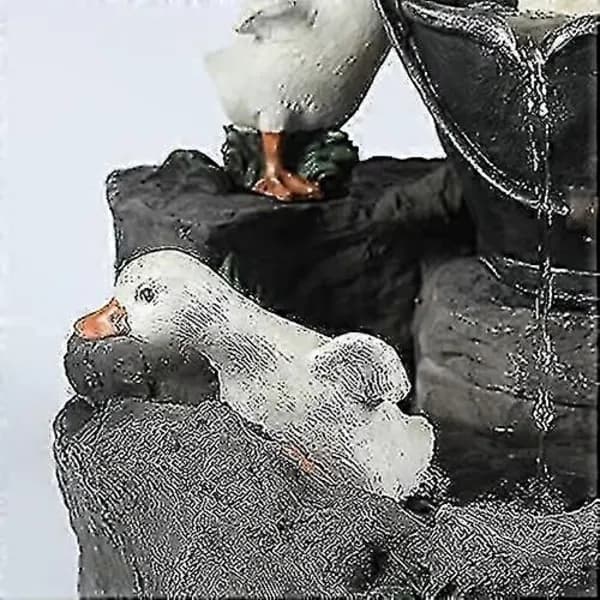 Have Dyr Statue Springvand Solcelle LED-lys Havekunst Dekorativ Udendørs Haveskulptur B