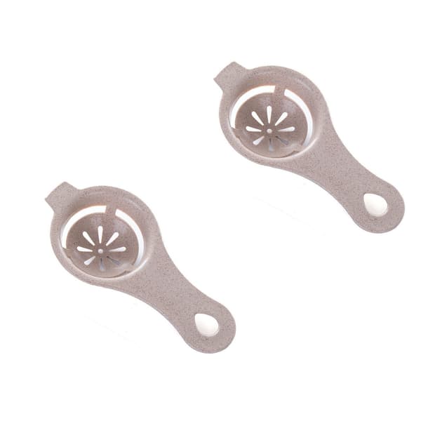 #2 stk. eggeplomme-proteinseparator i khaki-farge#