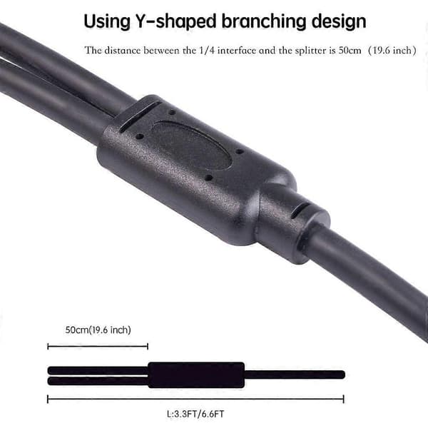 XLR til TRS-kabel, XLR til dobbelt 1/4-kabel, 1/4 til XLR han han lydstik 2m 2m 2m