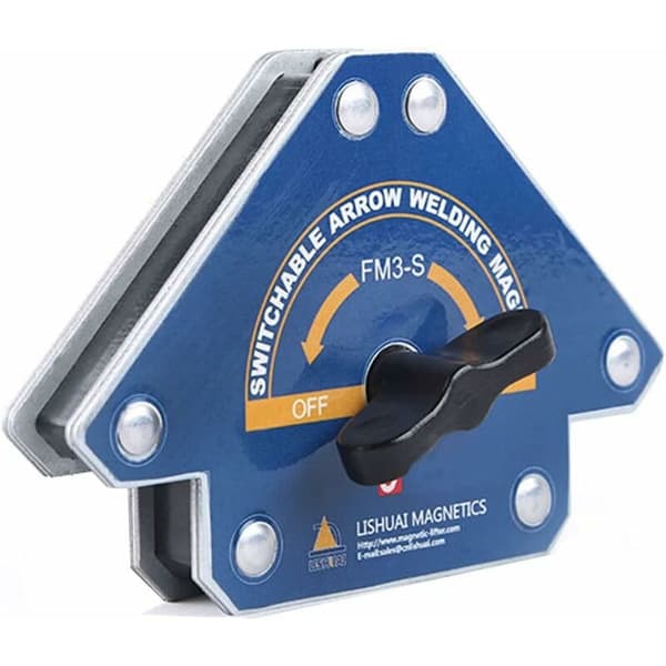 Welding Magnets, 1 pc FM3-S with Switch, Magnetic Welding Angle 15-25 kg for 45°, 90°, 135° Angle Holder