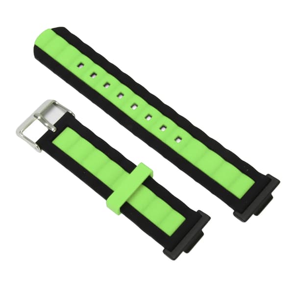 Silicone Wristband Adjustable Waterproof Elastic Replacement Strap for Watch FIT 2 Black Green