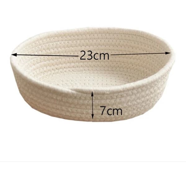 3-pack handwoven cotton storage baskets, foldable with lid for desk or coffee table, snacks, beige S M L