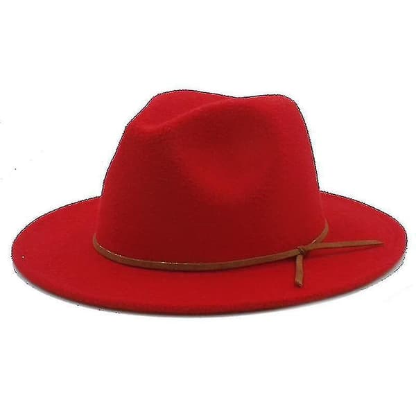 Outback Fedora -hattu leveällä reunuksella, punainen