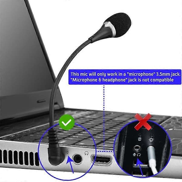 3,5 mm Jack Mini Mikrofon Trådløs Mikrofon til PC Laptop Notebook Tablet Lyd Ekstern Mikrofon Fleksibelt Stativ Nej [DB]
