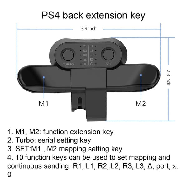 Bestseller - Laajennettu painike PS4 Paddle Controller Plug And Play Musta ABS Ps4-kahvan takaklipsi-avain db