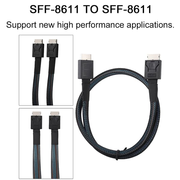 Cabledeconn SFF-8611 TO SFF-8611 Server High-Speed HDD Data Transfer Cable 0.5M