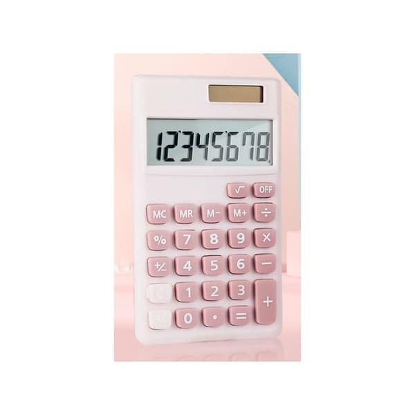 Godisfärgad kalkylator Solar 8 Bit Bærbar Mini Kalkylator for Kontor Skole Soverom Rosa