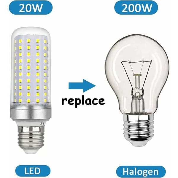 30W E27 LED Corn Bulb, Cool White 6000K, 2500LM, Non-Dimmable, 300W Halogen Equivalent, 3-Pack for Chandeliers & Lamps