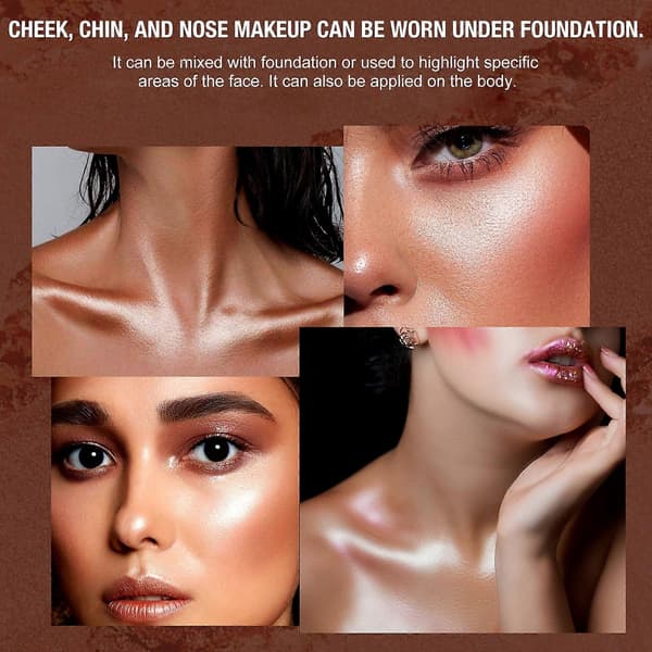 Waterproof Long-Lasting Highlighter Palette with Five Shades Face Illuminator Compact