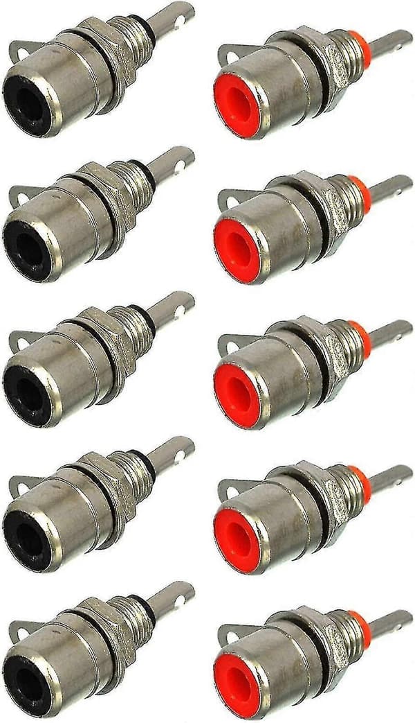 20 stk RCA Hun Panelmonteringsstik, RCA Terminal Lydstik, RCA Loddestik, RCA Stik Jack Forbindelser db