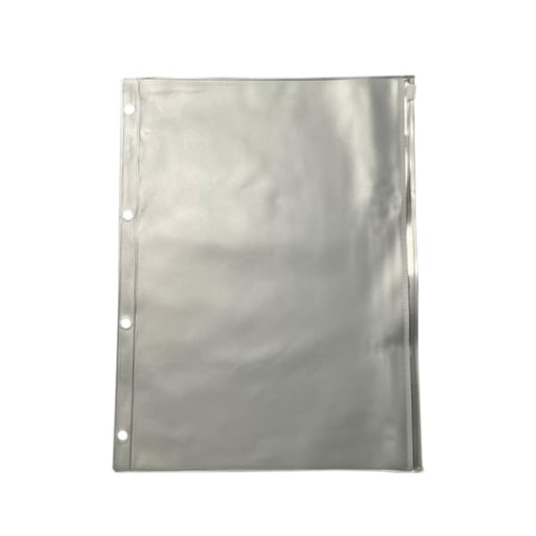 A4 Removable 4-Hole Zipper Pockets 10-Pack, Transparent PP Loose-Leaf Pockets for Planner Binders and Card Storage