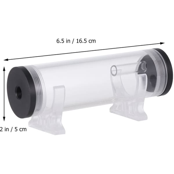16cm G1/4 Water Cooling Cylinder Reservoir for PC, Black - Compatible with Computer Cooling Systems