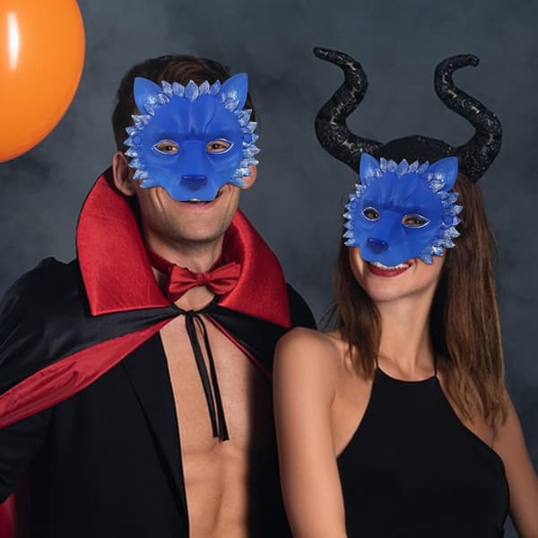 ansiktsdekke, løve, voksne, hodeplagg, cosplay, pustende blå - Blau