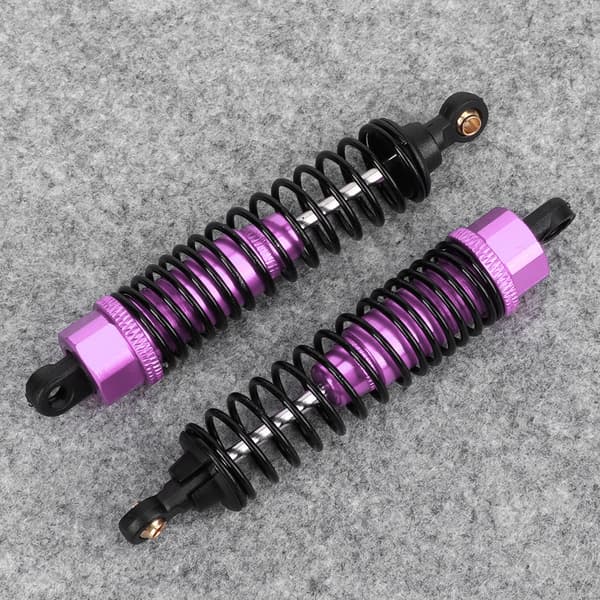 2 stk 1/10 Metal Støddæmper Tilbehør Passer til HSP RC Bilmodel Lilla 85MM