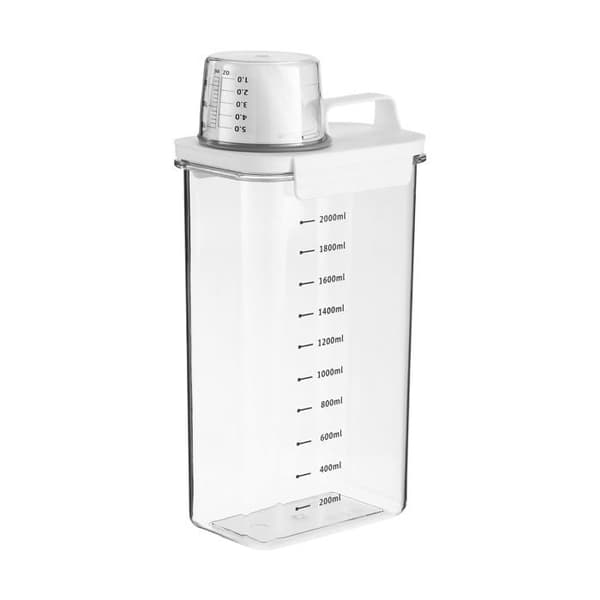 2300ML Vaskemiddeldispenser med Målekop, Multifunktionel Vaskemiddeldispenser, Velegnet til Opbevaring af Vaskemiddel