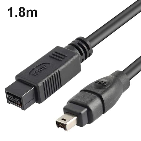 IEEE 1394 Firewire 800 til 400 Firewire Firewire 9- til 4- datakabel 1394-kabel 1,8 meter sort