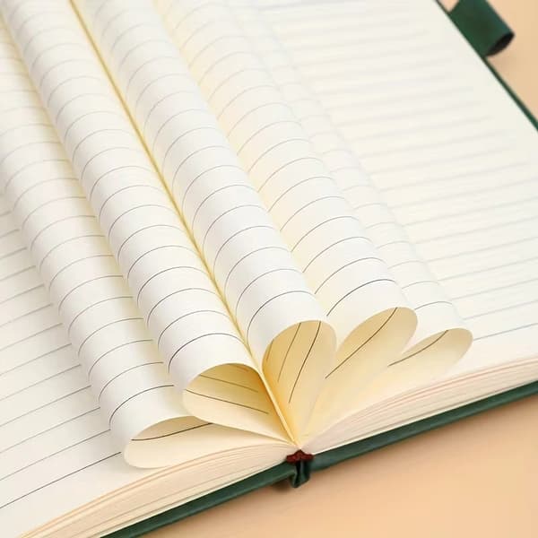A5 Leather-Bound Notebook for Business Meetings, Thickened Retro Simple Diary for Students