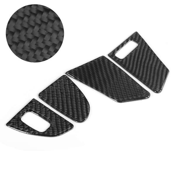 4 stk Karbonfiber Dør Vinduslås Bryterpanel Trim Vanntett Passer til V60 / S60 LHD
