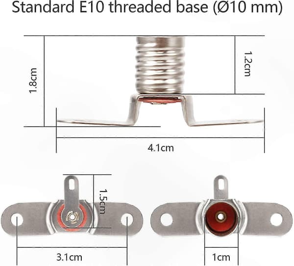 24-pack E10 glödlampssockel med lödöron för signallampa, liten skruvtyp