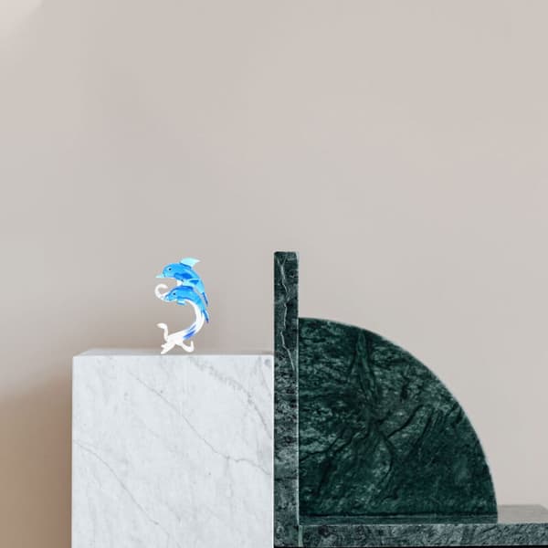 Glasdelfinskulptur til boligindretning og bryllup
